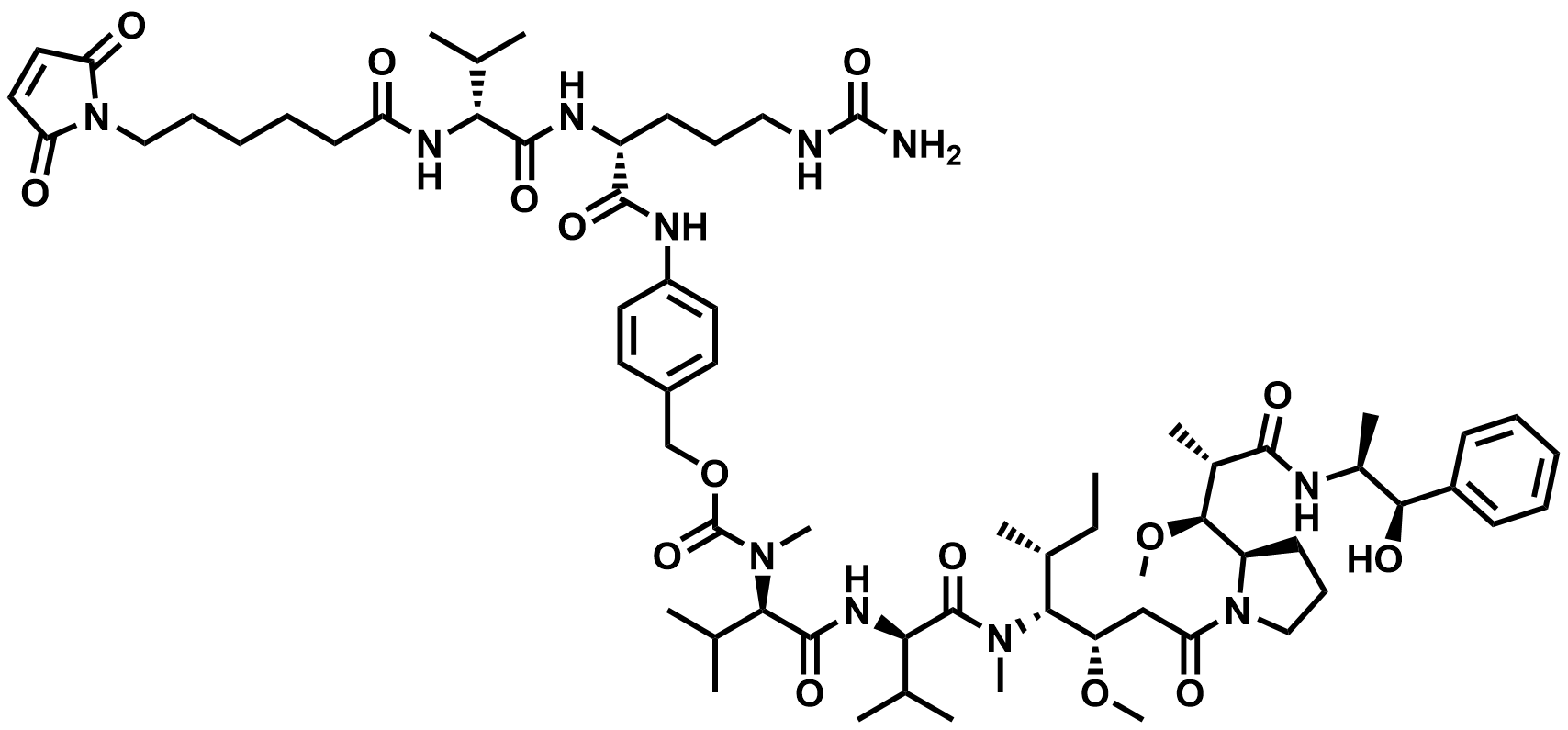 MC-Val-Cit-PAB-MMAE​ (646502-53-6​) structure