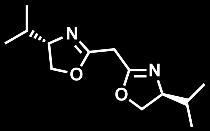 Skeletal structure of exemplary oxazoline ligand