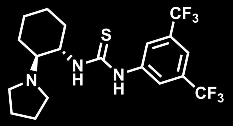Skeletal structure of thiourea organocatalyst
