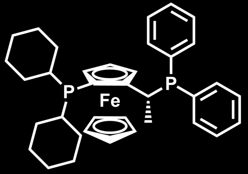 Skeletal structure of exemplary phosphine ligand (JosiPhos)