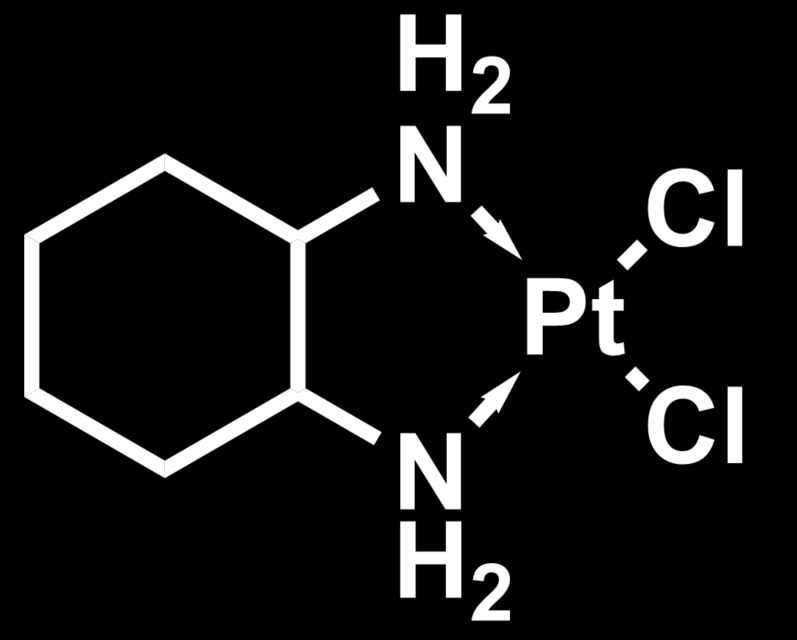 Skeletal structure of exemplary platinum catalyst